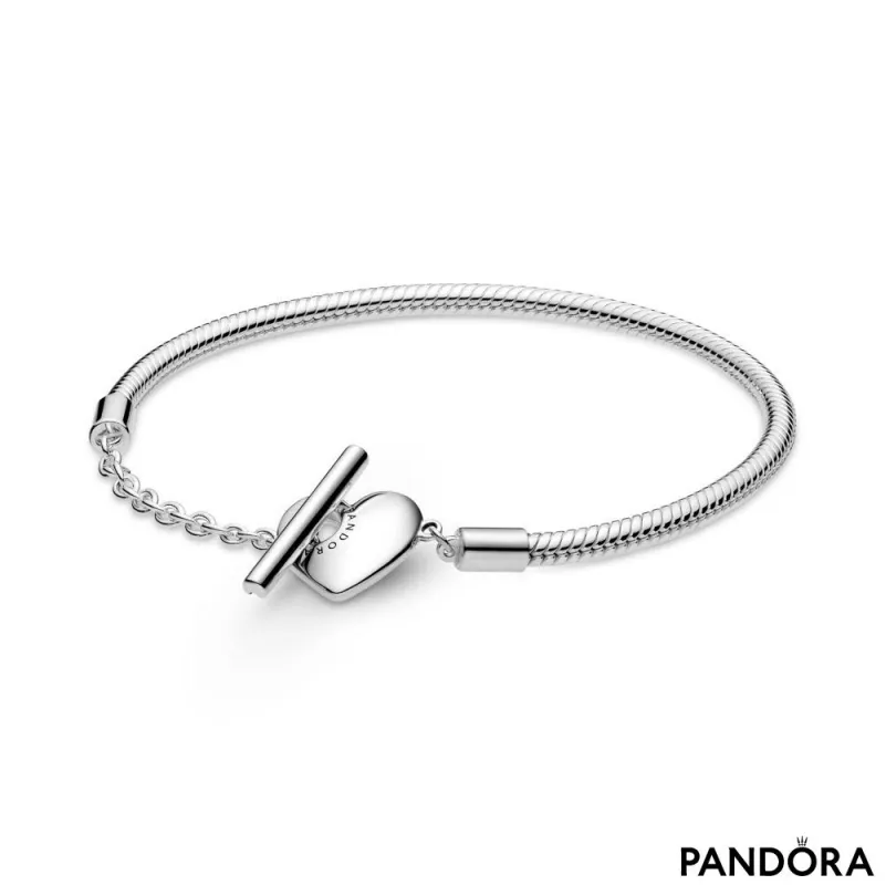 Narukvica Pandora Moments sa „zmijskom“ teksturom lanca i T-pločicom |  PANDORA